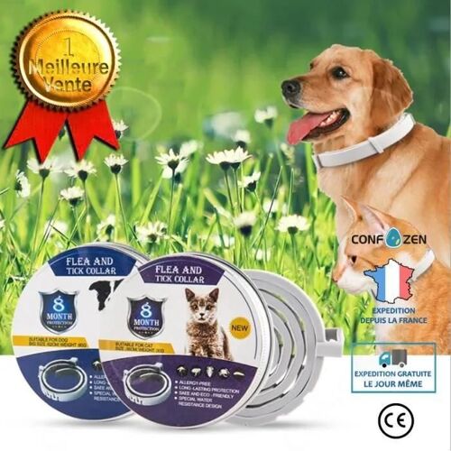 Confo Collier Anti-Insectes Pour Petits Et Moyens Chats Et Chiens Collier Anti-Moustique Et Anti-Puces Réglable Pour Les Chiens