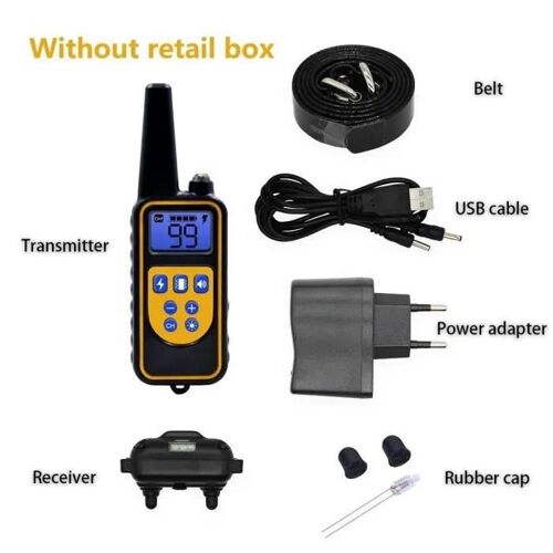 Aboiement Taille Sans Boîte De Détail A Collier D'entraînement Électrique Pour Chien, Télécommande À 800m, Rechargeabl