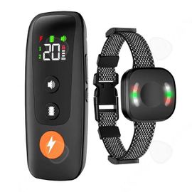 Collier Anti Aboiement Chien Réglable Avec Télécommande Et Lumière Led Ip67 Étanche Rechargeable Dispositif Anti-Aboiements
