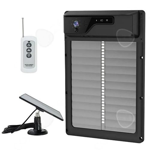 C Porte Poulailler 24x36.5cm Porte Automatique Poulailler Solaire Anti-Pincement Intelligent Avec Camera Ecran Lcd Capteur Lumière