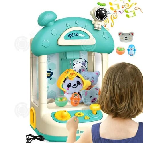 INN Machine à pince 29x19x16cm jeu d'apprentissage jeux de societe petite machine à pièces machine à jouets gacha avec poupée vert