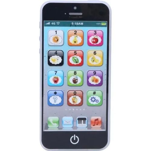 Jeu d'apprentissage Téléphone portable simulé jouet pour enfants Bébé éducatifs apprentissage (noir)