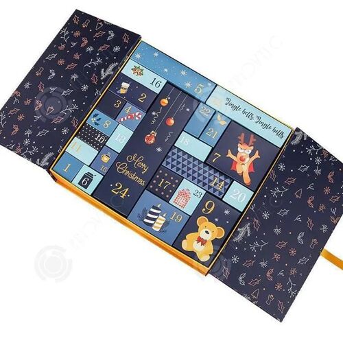 INN Calendrier de l'avent compte à rebours noël coffret cadeau de noël avec 24 grilles placer des cadeaux boîte aveugle cadeau noël