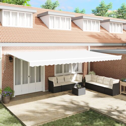 Vidaxl Tissu De Remplacement De Auvent Pour Cadre De 6x3.5 M Blanc