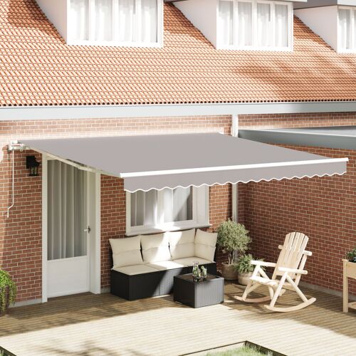 Vidaxl Auvent Rétractable Automatique Gris Clair 400x300 Cm, Tissu De Remplacement Pour Auvent Vidaxl Pour Cadre 4x3 M Gris Clair