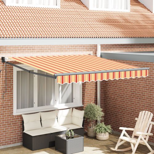 Vidaxl Auvent Rayé Jaune Et Orange 3,5 X 2,5 M Polyester Et Métal