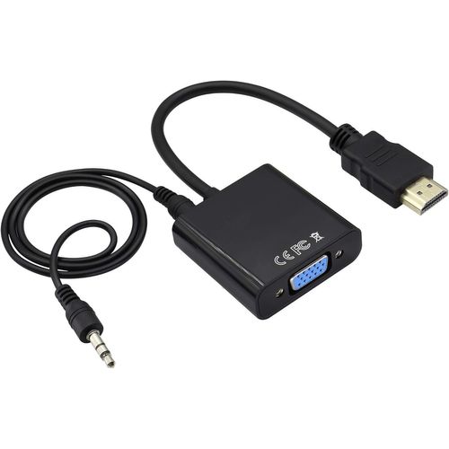 Avec Port Audio 3,5Mm Adaptateur Vga Femelle Vers Hdmi Mâle Câble Audio Vidéo,Compatible Avec Ordinateur, Bureau, Ordinateur Portable, Pc, Moniteur, Projecteur, Hdtv, Av,Xbox.(Vga F/M)[Z1711]