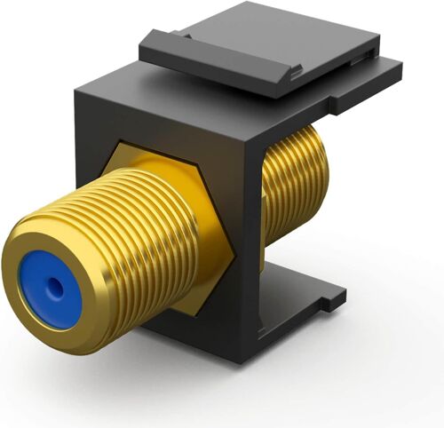 Module Keystone Avec Connecteur F Femelle Plaqué Or | Keystone Multimédia Pour Panneau De Brassage, Prise Réseau, Support Keystone, Adaptateur, Plug & Play, Noir[YIN4181745]