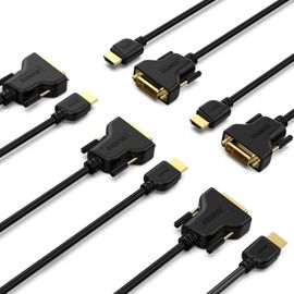 Câble HDMI vers DVI, 1.8m bidirectionnel DVI-D 24+1 mâle vers HDMI mâle Câble Adaptateur Haute Vitesse Compatible 1080P Full HD Compatible pour Raspberry Pi, Roku, Xbox One, PS4, Paquet de 2