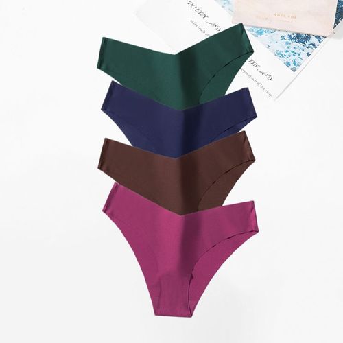 Ice Inj-Culottes Sexy Sans Couture Pour Femmes,Sous-Vêtements Féminins,Lingerie Douce Pour La Peau,Slips Simples Pour Dames,2023,Ensemble De 4 Pièces