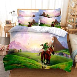 Parure De Lit Zelda Imprimée En 3d Pour Enfants, Housse De Couette Simple, Taille 135 X 200 Cm, Pour Garçons