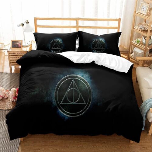 Housse De Couette 200x200 Parure De Lit Queen Size Parure De Lit 2 Personnes Avec Magic Harry Potter Parure De Lit En Microfibre Avec 2 Taies D'oreiller, Hp