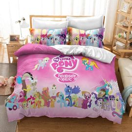 Chaose-Ukb Parure De Lit Imprimée Friendship Is Magic, Housse De Couette Et Taie D'oreiller, Anti-Acariens, Velours, Pour Enfant Et Adulte