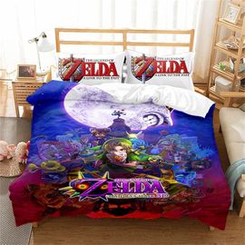 Parure De Lit Ste-X Bedding The Legend Of Zelda En Microfibre Colorée Avec Housse De Couette Et Taie D'oreiller 80 X 80 Cm Avec Fermeture Éclair