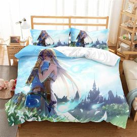 Parure De Lit Ste-X Bedding The Legend Of Zelda En Microfibre Colorée Avec Housse De Couette Et Taie D'oreiller 80 X 80 Cm Avec Fermeture Éclair