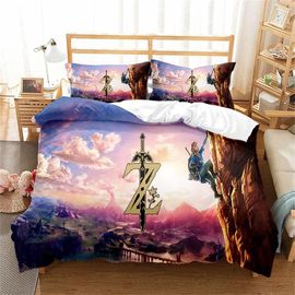 Parure De Lit Ste-X Bedding The Legend Of Zelda En Microfibre Colorée Avec Housse De Couette Et Taie D'oreiller 80 X 80 Cm Avec Fermeture Éclair