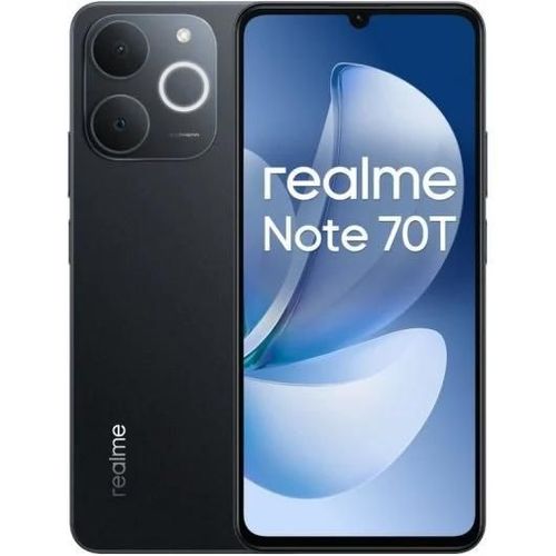 Smartphone realme Note 70T 4GB/256GB 6.74" Batería 6000mAh IA WiFi 5 Android 15 Negro