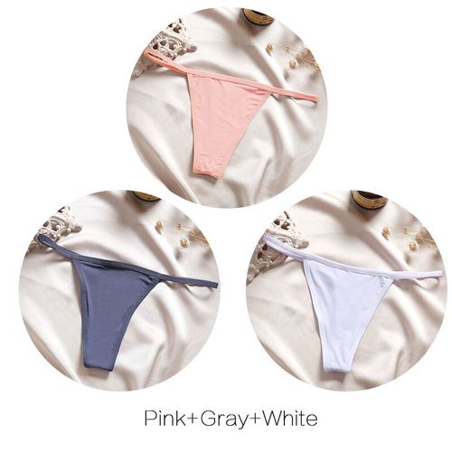 Finetoo 3 Pièces/Ensemble Sexy Taille Basse Tongs Femmes Bikini Culottes T-Back Caleçons M-Xl Femme String Culotte Dames String Lingerie