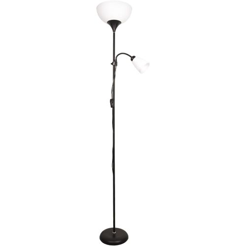 Lampadaire Varese | Design Moderne Et Fonctionnel | Liseuse Led Orientable | Douilles E27 Et E14 Pour Éclairage Sur Mesure | 178 Cm, Noir, Aluminium
