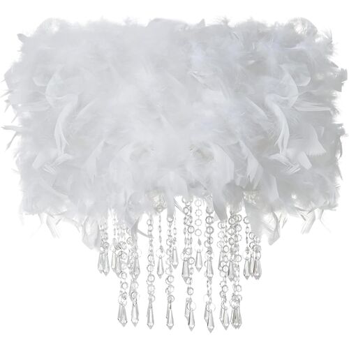 Subzonal-Plume Abat-Jour Avec Gouttes D'acrylique, Shade Moelleux Pour Lampe De Plafond, Lampe Suspendue, Lustre, Décoration Pour Chambre, Salon Ou Couloir, Blanc