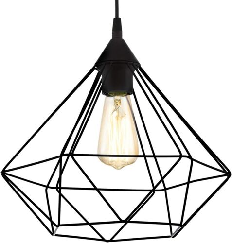 Lustre Tarbes,Suspension À Flamme Vintage Au Look Rétro,Matériau:Acier,Plastique,Couleur:Noir,Douille:E27,Ø 32,5 Cm