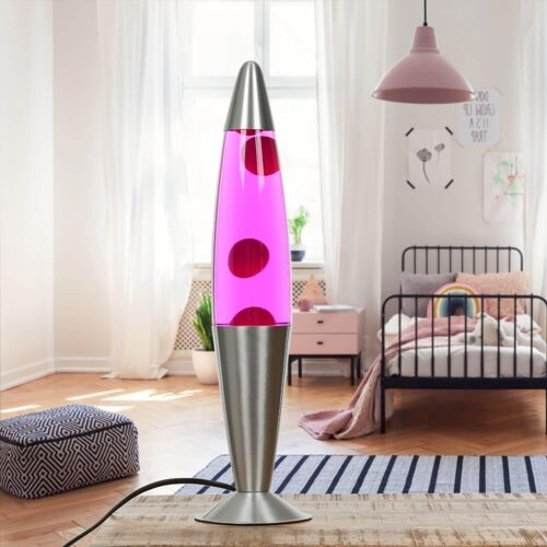 Pink Lava Lamp, Retro Table Lamp, 42 Cm High, Dreamy, Feminine, G9 25w With Wire Switch, Bulbs Included, Youth Room, Decorative Lamp