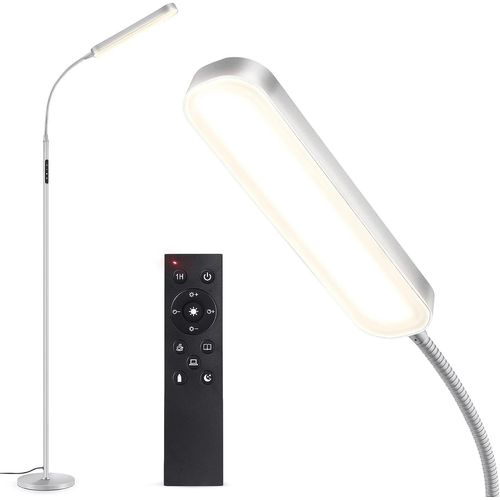 Lampadaire Sur Pied Salon, Lampadaire Led 15w/1500lm Avec Télécommande Et Contrôle Tactile,Minuterie 1-Heure, 4 Températures De Couleur Dimmable Lampadaire Applicable À Chambre, Bureau