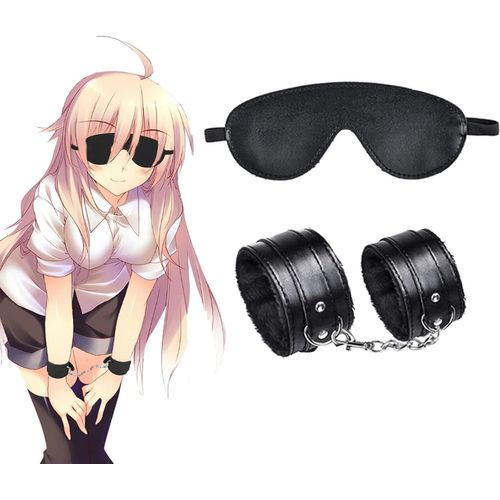 Kit De Bondage Retenue Sexuelle Set Bdsm Kit Bdsm Pour Les Couples Adulte Débutant (Noire 5 (Menottes Sexy Et Masques))