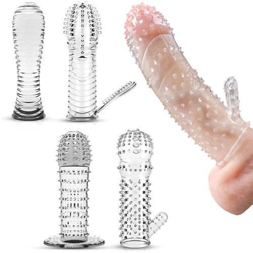 Manchon De Pénis Transparent Pour L'agrandissement Pénis Retarder L'éjaculation Préservatif Pour Hommes,Jouet Sexuel Pour Couples