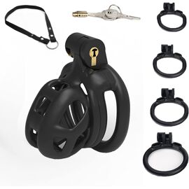 Cage De Chasteté Avec 3 Anneaux - Accessoire Fétichiste SM - Neuf
