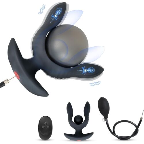 Plug Anal Gonflable En Silicone Avec Pompe Amovible,Plug Anal Vibrant Avec 10 Modes De Vibration Stimulation De La Prostate Dilatateur Anal Sex Toys Pour Hommes Femmes
