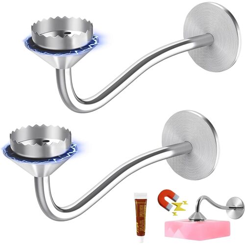 Porte Savon Magnétique,2 Pièces Aimanté sans Perçage,en Acier Inoxydable pour Salle de Bain,Balcon,Cuisine-Douche