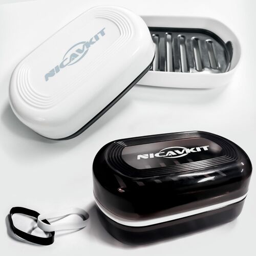 Boîte à Savon de Voyage,Lot de 2,Porte-Savon Portable Anti-Fuite,Étanche et Scellé,Blanc Cassé,Polypropylène (PP),Rectangulaire,Pour Salle de Bain et Voyage