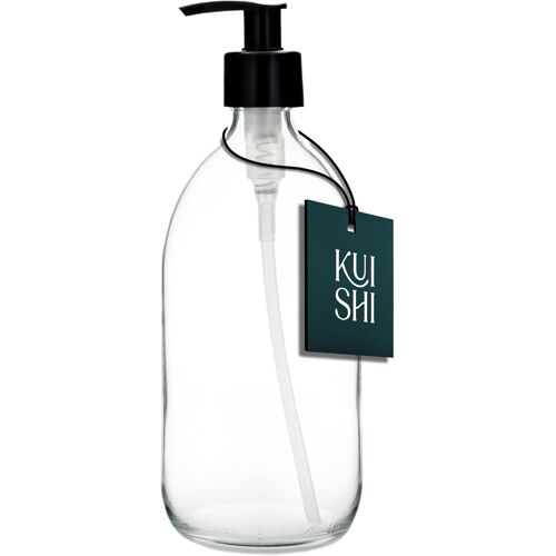 Distributeur de Savon en Verre Transparent-500 ML