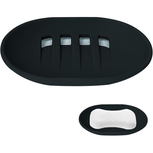 Porte-Savon avec Trou de Drainage,Porte-Savon,Boite Savon Antidérapant et Portable,Gardez Le Savon Sec et Propre,Noir