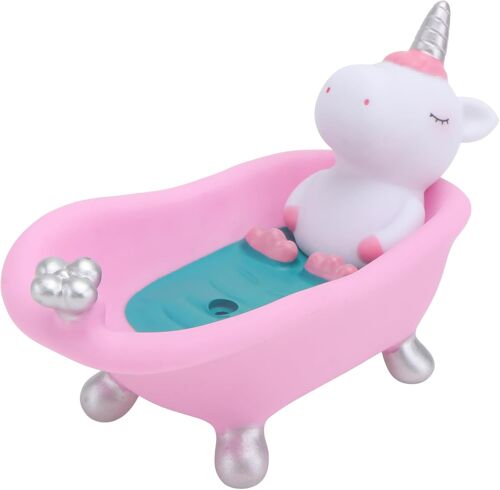 Porte- en Plastique Licorne Statue Figurine décorative Porte- Boîte à Porte-éponge Porte- pour Salle de Bain Cuisine lavabo Rose