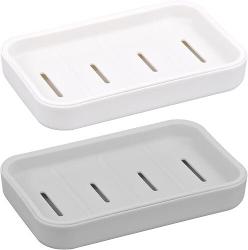 2 pièces Porte Savons Plastique étanche Porte-Savon avec Drain Boîte à Savon Panier à Savon Porte-éponge de Cuisine Boîte à Savon de Voyage étui à Savon pour Cuisine Salle de Bains Éponge Savon