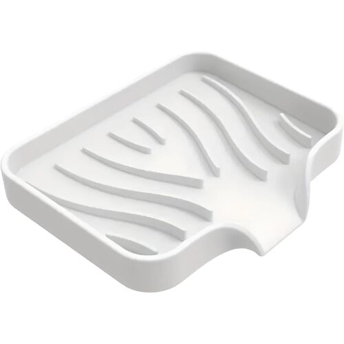 Porte-Savon en Silicone de Haute Qualité-Design Anti-dérapant et Drainant(Blanc)