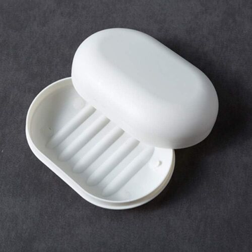 Porte-savon portable de voyage avec couvercle,boîte à savon de douche,boîte à savon de voyage avec couvercle,boîte à savon en plastique,porte-savon étanche (blanc)