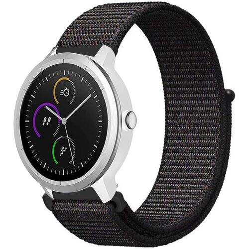 20mm Bracelet Pour Garmin Vivoactive 6/Vivoactive 5/Vivoactive 3 Music/Forerunner 165/165 Music,Nylon Bracelet Pour Garmin Venu Sq 2/Venu 2 Plus/Sq 2 Music/Venu Sq/Venu Sq Music-Noir