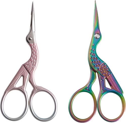 2 Pièces Ciseaux À Broder,Ciseaux Vintage Avec Acier Inoxydable Plaqué Titane Robuste,Pour La Couture,L'artisanat,L'artisanat,La Broderie