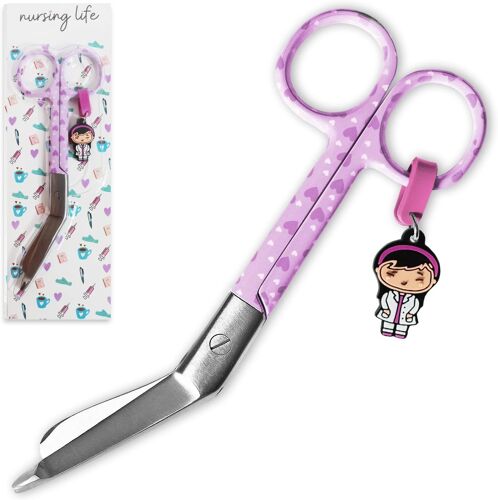 Ciseaux Infirmières-Ciseaux Pointe Émoussée-Acier Inoxydable-Design-Porte-Clés Distinctif