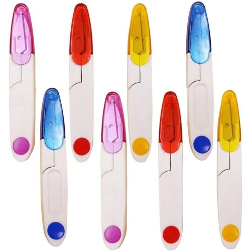 Coupe Fil Couture,8 Pcs Cisailles À Coudre Pour Couper Le Fil Avec Couvercle Coupe-Fil À Coudre Cisailles À Fil En Forme De U En Plastique Pour Couture Sur Mesure À Broder Diy