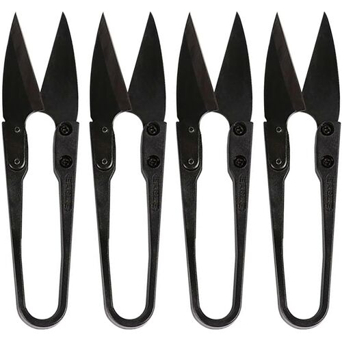 4pcs Ciseaux Couture Professionnels En Acier Inoxydable-Großer U Forme Broderie À Coudre Fil Ciseaux Pinces-Pour Couper Fil Avec Précision,Bricolage Et L'entretien Des Plantes(Noir)