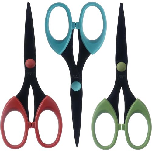 Lot De 3 Paires De Ciseaux Ultra Tranchants Avec Revêtement En Titane Doux Et Confortable
