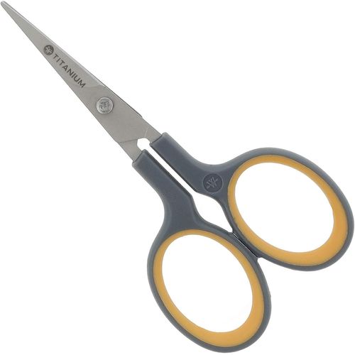 E-30444 00 Ciseaux Silhouette Titanium Super Avec Anneaux Softgrip Incurvés 10 Cm Gris/Jaune