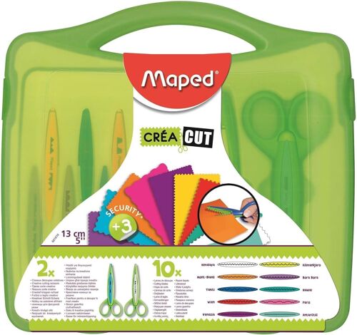 Coffret Ciseaux Cranteurs Pour Découpe Créative-Mallette Avec 2 Paires De Ciseaux + 10 Lames Interchangeables-Loisirs Créatifs Enfant-À Partir De 3 Ans