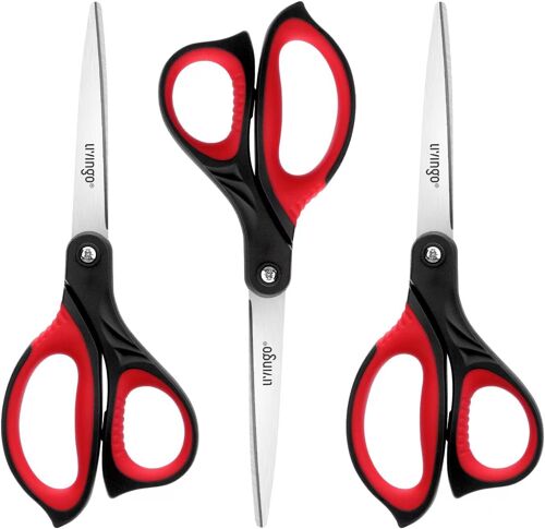 8,5"" Ciseaux,Ciseaux En Inoxydable 3 Packs Ultra Tranchants,Professionnel Ergonomic Comfort Grip Scissors For Office School Home Supplies.[Q2]
