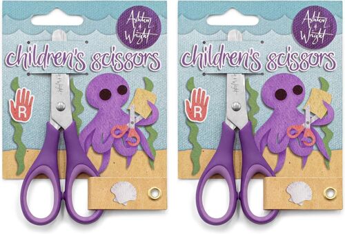 Ciseaux Pour Enfant 12 Cm Soft Grip (Purple X 2)