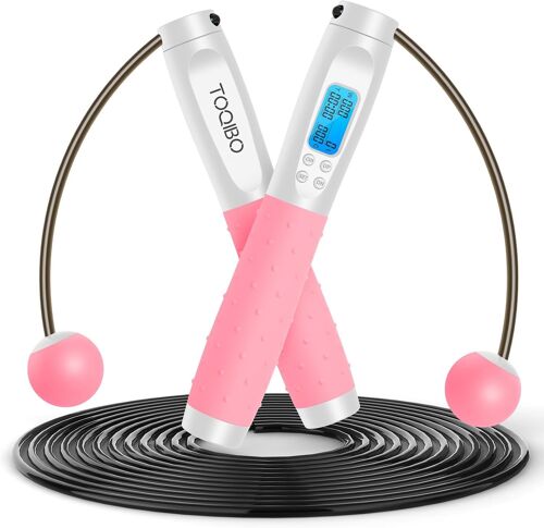 Corde À Sauter Sport,Sans Fil Avec Compteur,Jump Rope Réglable Avec Kilomètre Kilométrique Numérique Et Compte,Roulements À Billes En Acier.[K149]